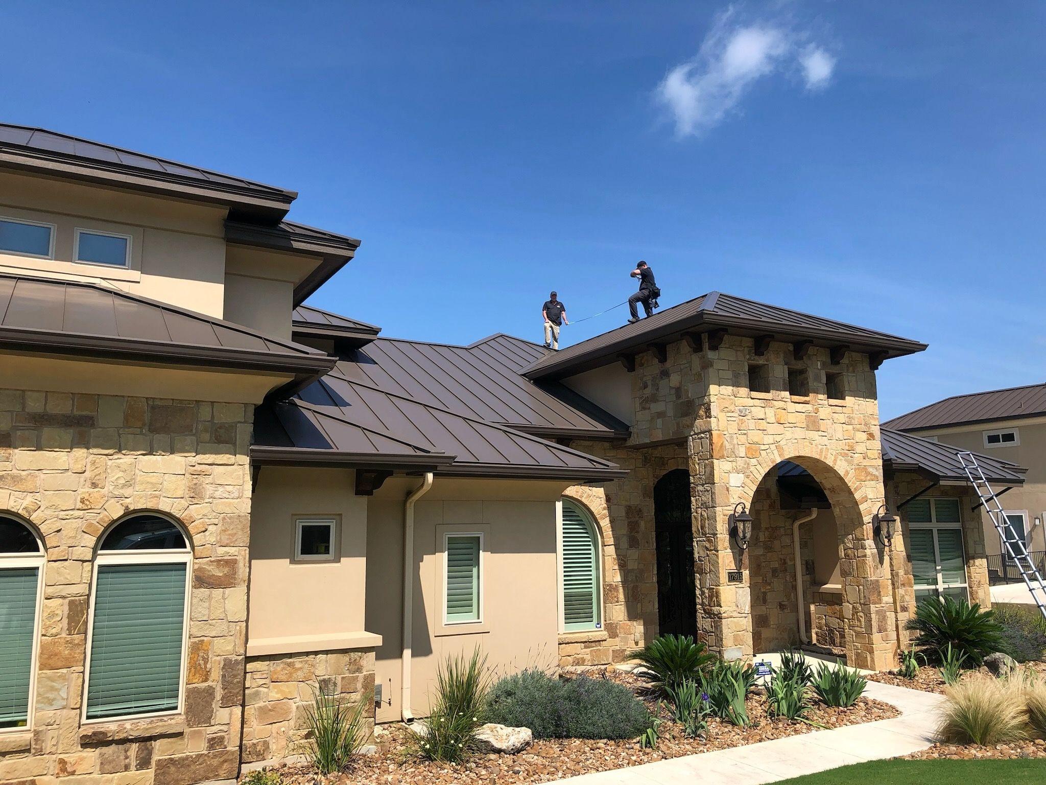standing seam metal roof installed on texas home