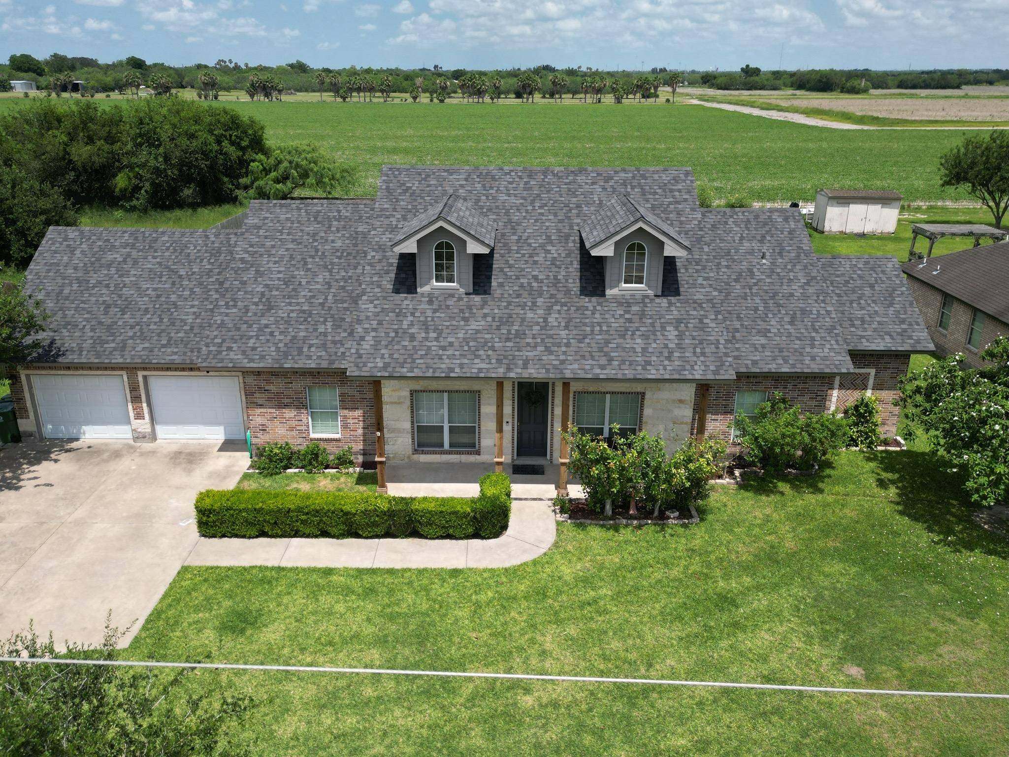 Example of roof dried-in with synthetic underlayment to prevent rain intrusion.