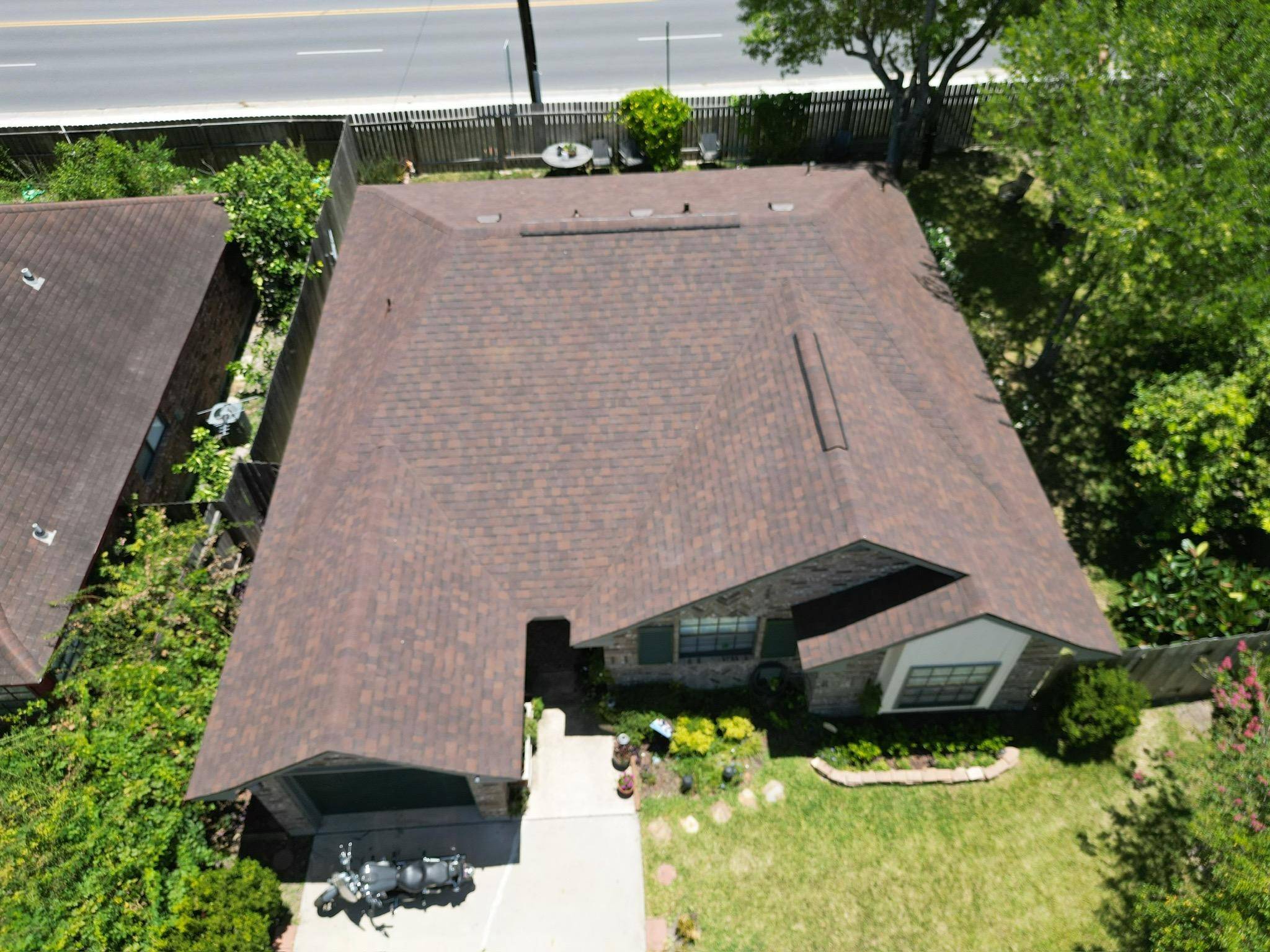 “Code-compliant roof replacement with proper fastening patterns.”
